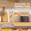 imageBentgo Pantry  10Piece Airtight Food Storage Containers Clear Stackable Kitchen ampamp Pantry Organization Locking Lids for Freshness BPAFree Plastic  Ideal for Sugar Flour ampamp More White StoneWhite Stone
