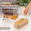 imageBentgo Pantry  22Piece Airtight Food Storage Containers Clear and Stackable Kitchen and Pantry Organization Set Locking Lids for Freshness Bonus Cereal Lid ampamp Scoop BPAFree Plastic White Stone3Piece Set Scoop Accessories  Clear