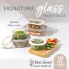 imageBentgo Signature LeakProof Glass Food Storage  10Piece Set 1Compartment PlasticFree Containers with Airtight Glass Lids BPAFree Microwave Freezer Oven ampamp Dishwasher Safe White Stone10Piece Set White Stone