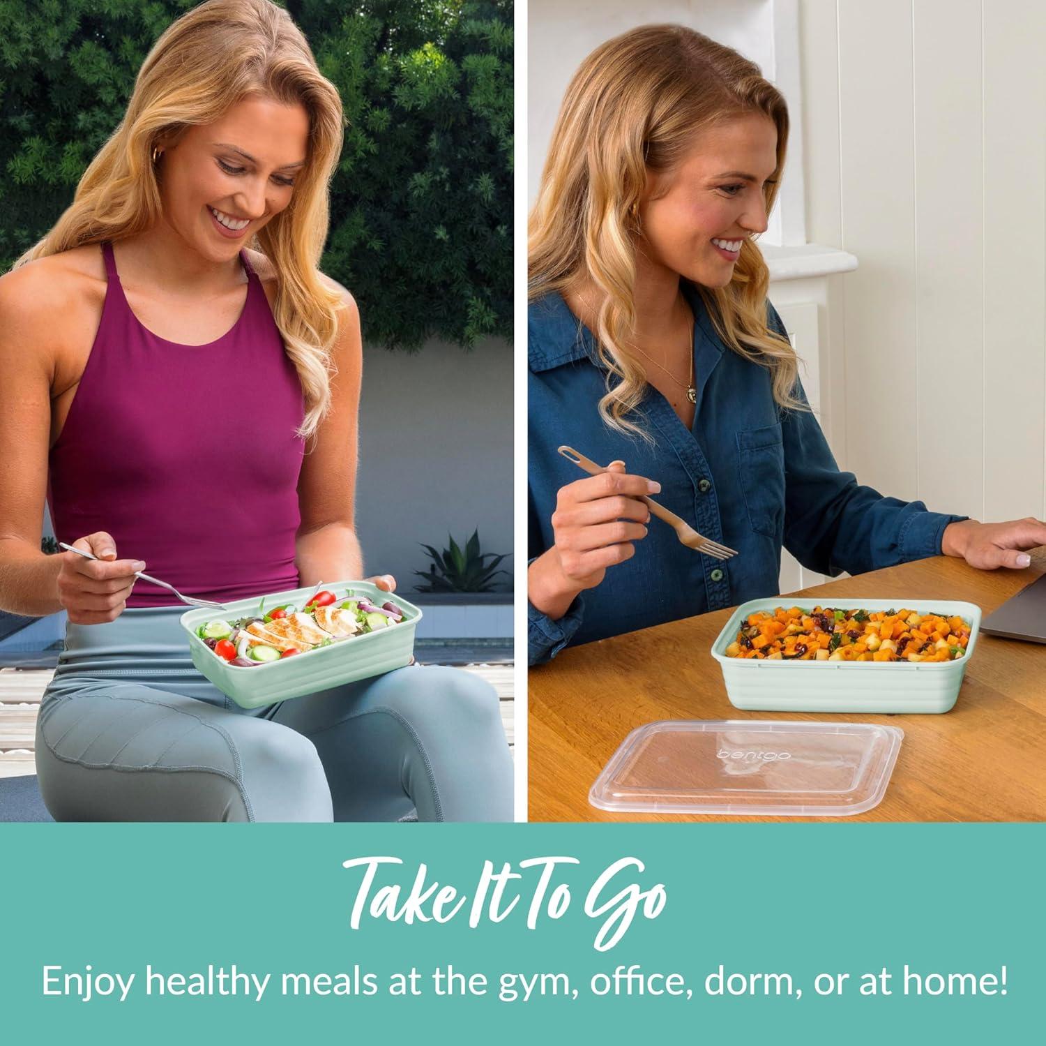 imageBentgo 20Piece Lightweight Durable Reusable BPAFree 1Compartment Containers  Microwave Freezer Dishwasher Safe  Blush PinkMint