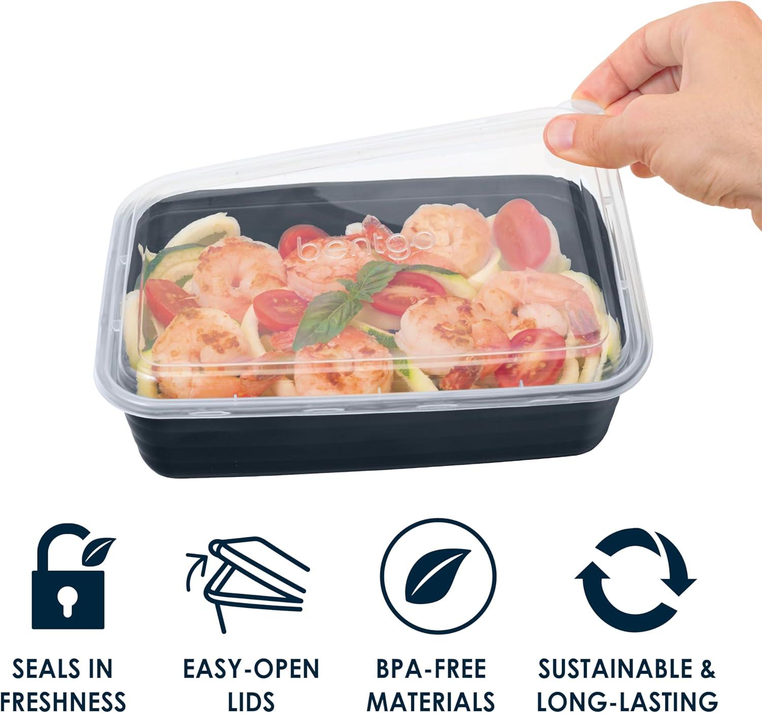 imageBentgo 20Piece Lightweight Durable Reusable BPAFree 1Compartment Containers  Microwave Freezer Dishwasher Safe  Blush PinkNavy Blue