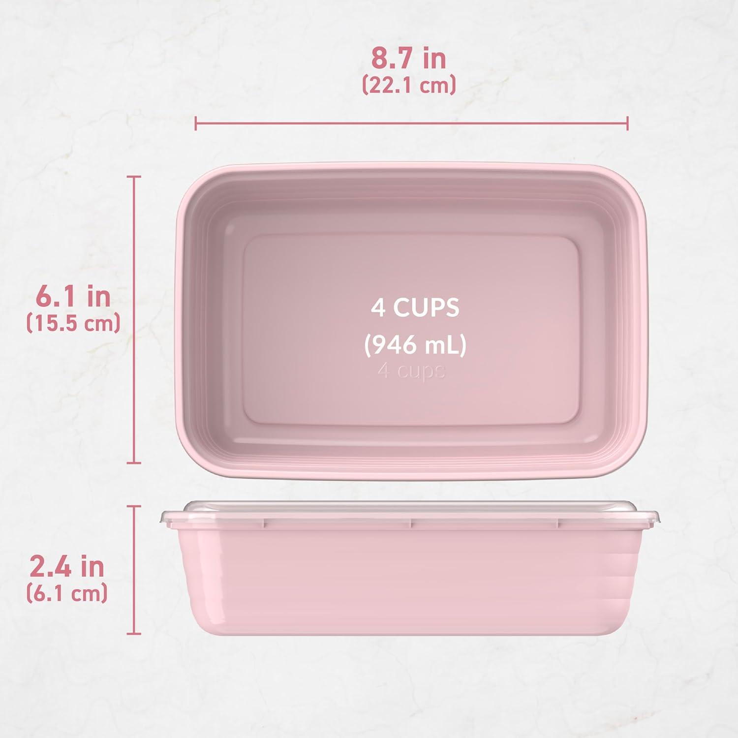 imageBentgo 20Piece Lightweight Durable Reusable BPAFree 1Compartment Containers  Microwave Freezer Dishwasher Safe  Navy BlueBlush Pink