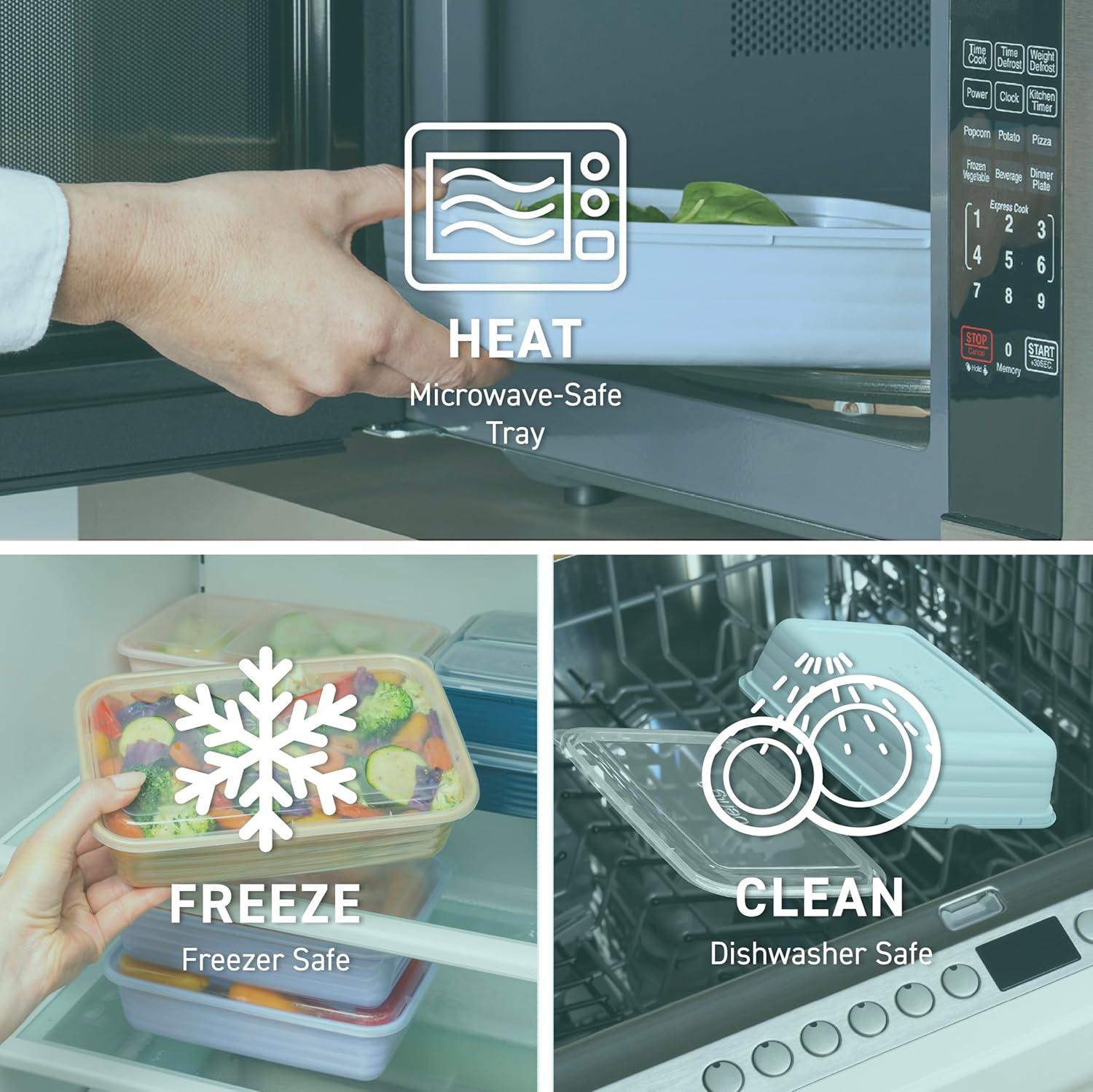 imageBentgo 20Piece Lightweight Durable Reusable BPAFree 1Compartment Containers  Microwave Freezer Dishwasher Safe  Navy BlueMint