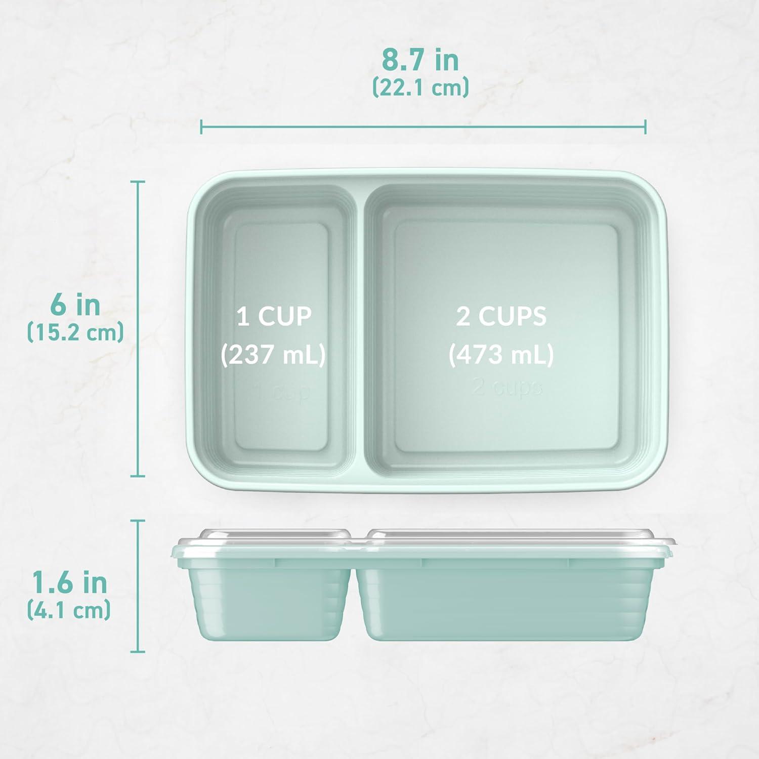 imageBentgo 20Piece Lightweight Durable Reusable BPAFree 2Compartment Containers  Microwave Freezer Dishwasher Safe  SkyMint