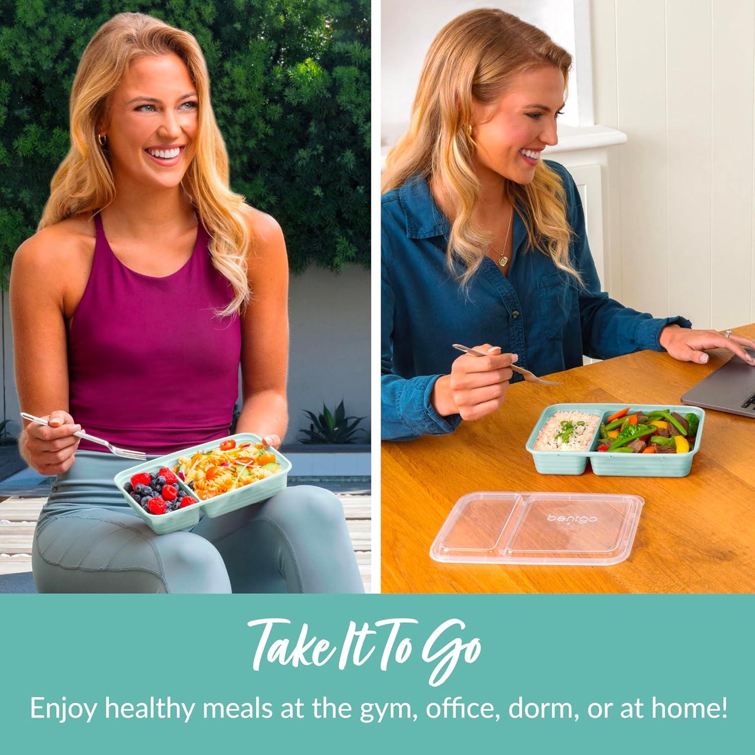 imageBentgo 20Piece Lightweight Durable Reusable BPAFree 2Compartment Containers  Microwave Freezer Dishwasher Safe  SkyMint