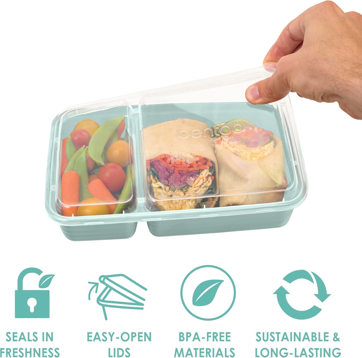 imageBentgo 20Piece Lightweight Durable Reusable BPAFree 2Compartment Containers  Microwave Freezer Dishwasher Safe  SkyMint