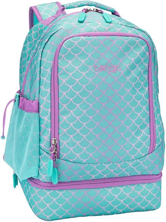 imageBentgo 2in1 Backpack ampamp Insulated Lunch Bag Set With Kids Prints Lunch Box Mermaid Scales