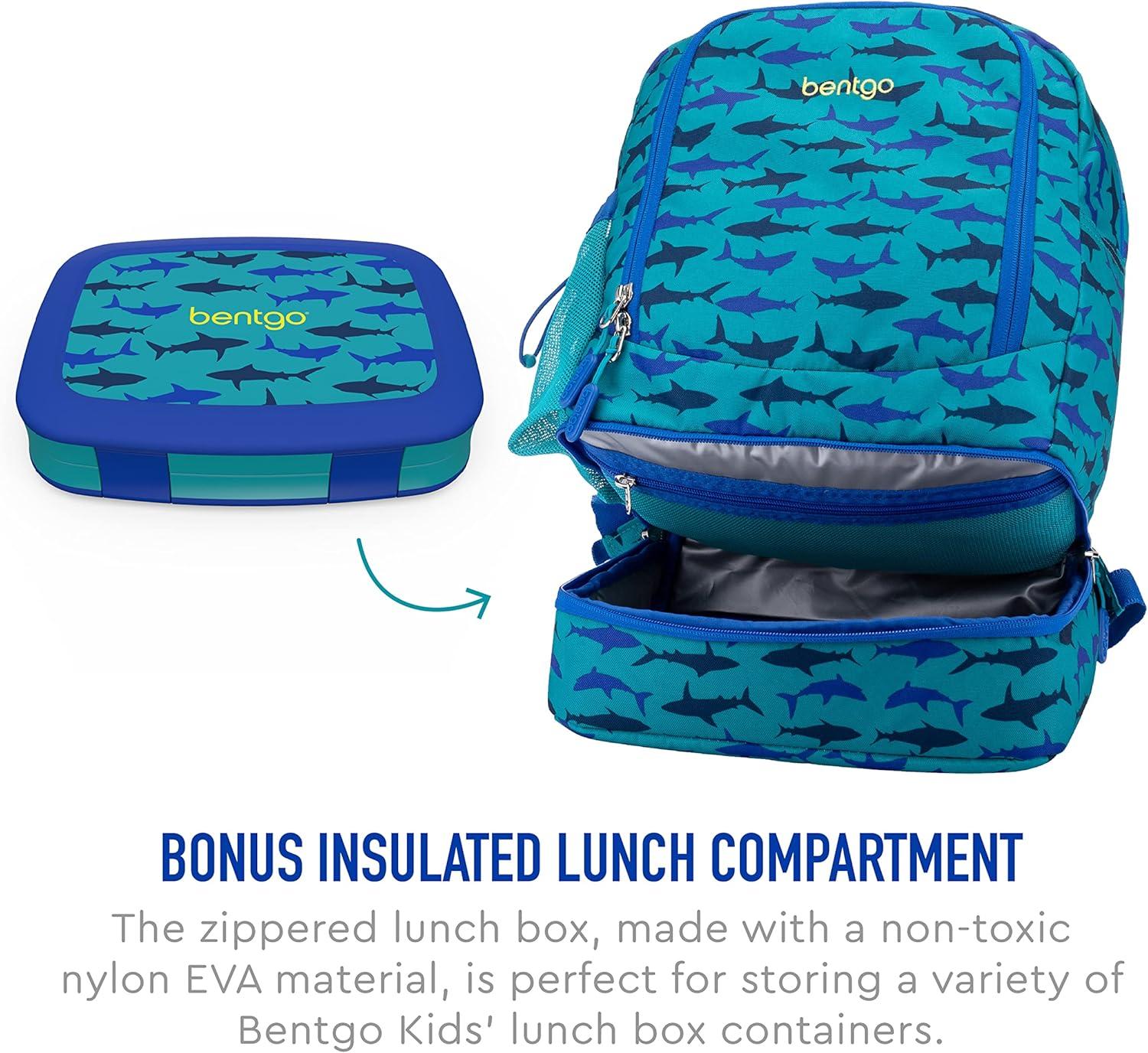 imageBentgo 2in1 Backpack ampamp Insulated Lunch Bag Set With Kids Prints Lunch Box Shark