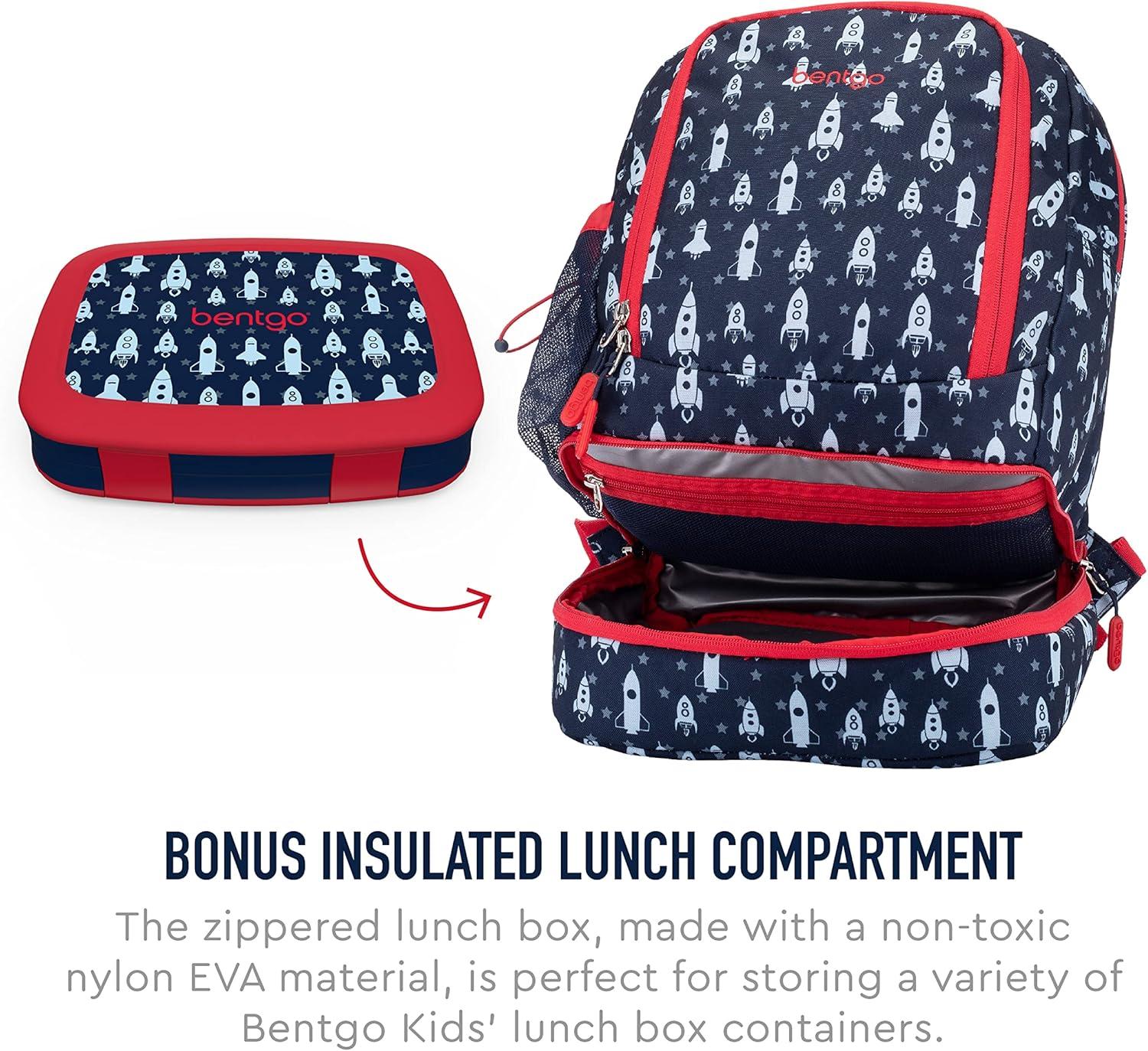 imageBentgo 2in1 Backpack ampamp Insulated Lunch Bag Set With Kids Prints Lunch Box Space Rockets