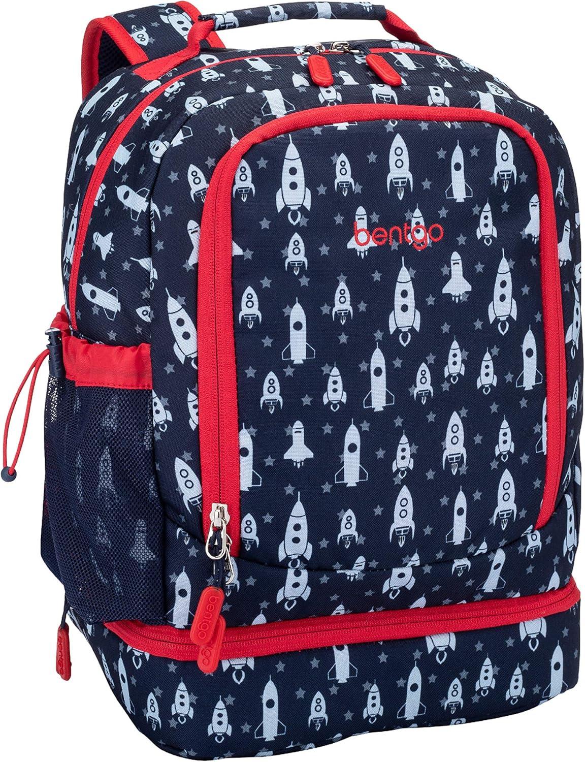 imageBentgo 2in1 Backpack ampamp Insulated Lunch Bag Set With Kids Prints Lunch Box Space Rockets