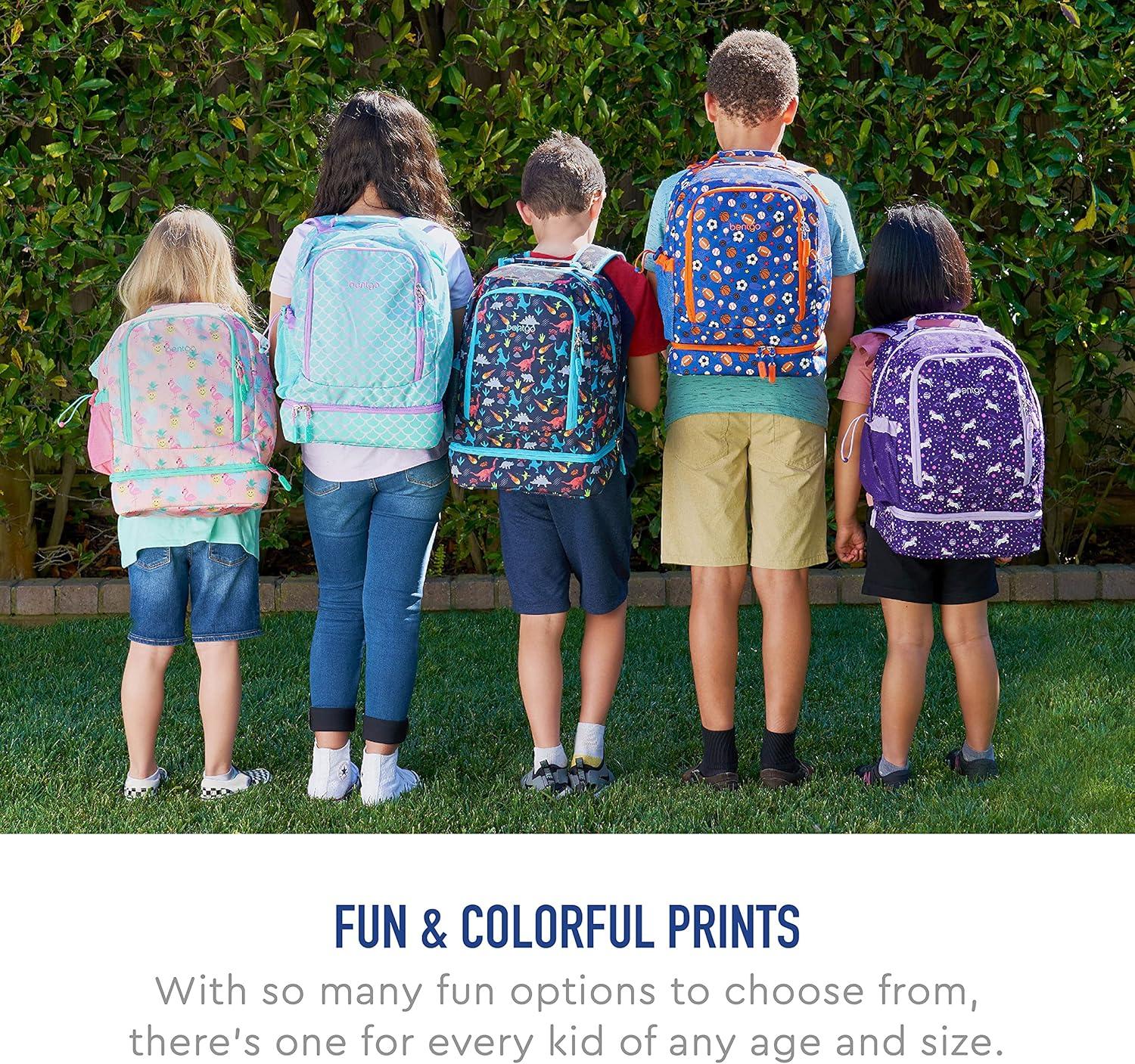 imageBentgo 2in1 Backpack ampamp Insulated Lunch Bag Set With Kids Prints Lunch Box Sports