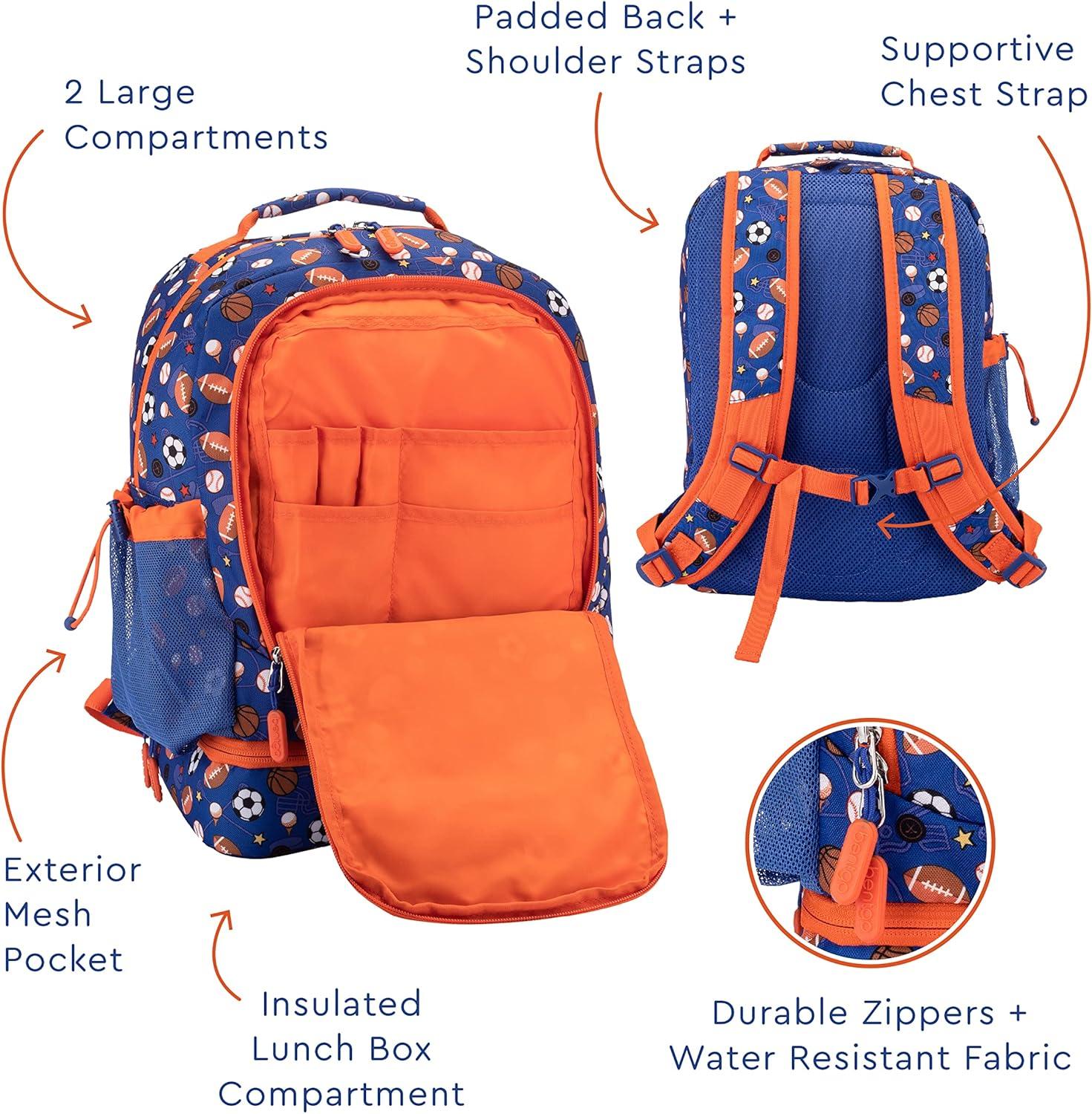 imageBentgo 2in1 Backpack ampamp Insulated Lunch Bag Set With Kids Prints Lunch Box Sports