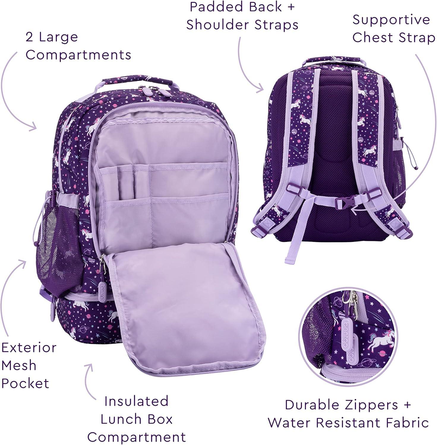 imageBentgo 2in1 Backpack ampamp Insulated Lunch Bag Set With Kids Prints Lunch Box Unicorn