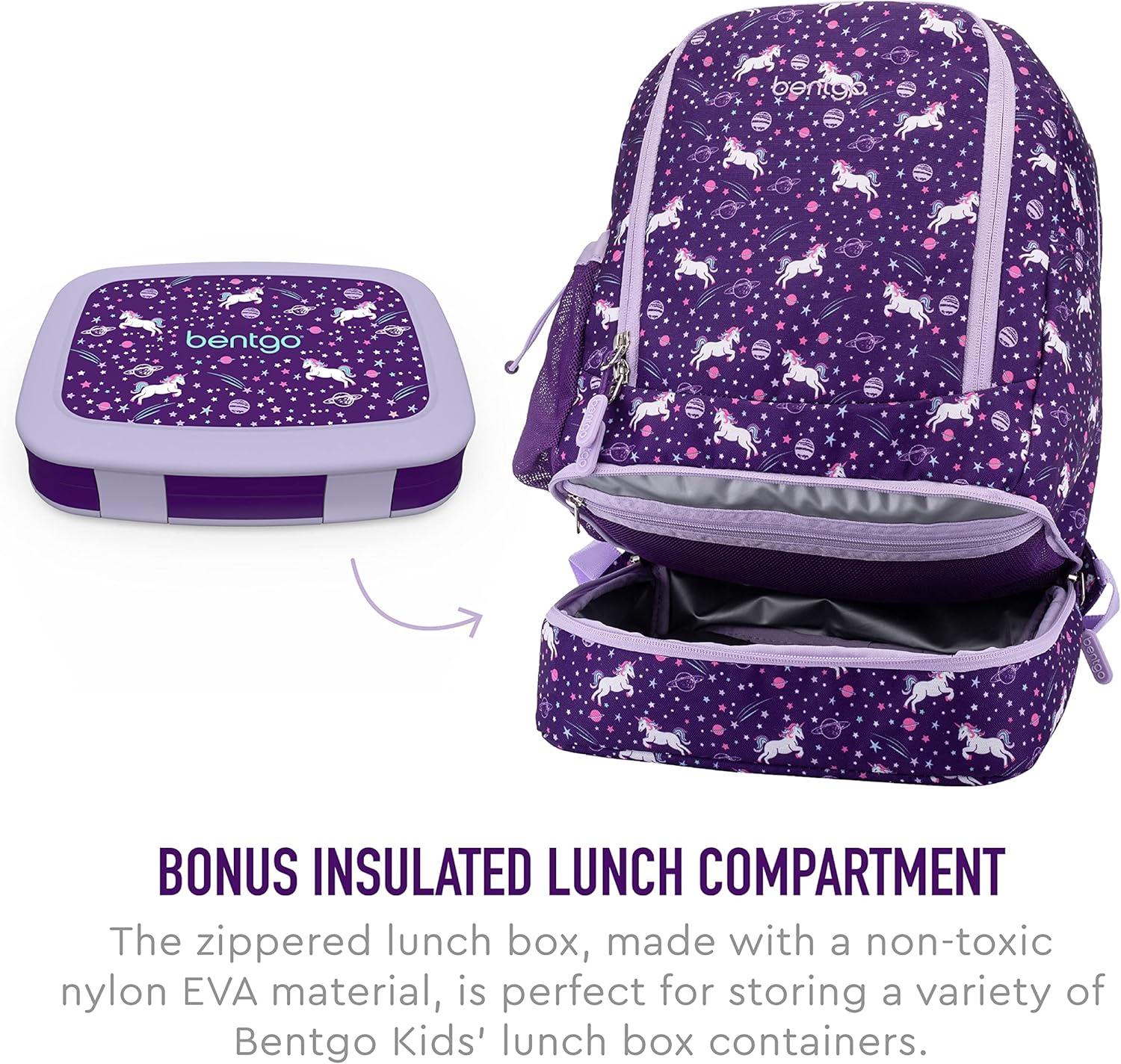 imageBentgo 2in1 Backpack ampamp Insulated Lunch Bag Set With Kids Prints Lunch Box Unicorn