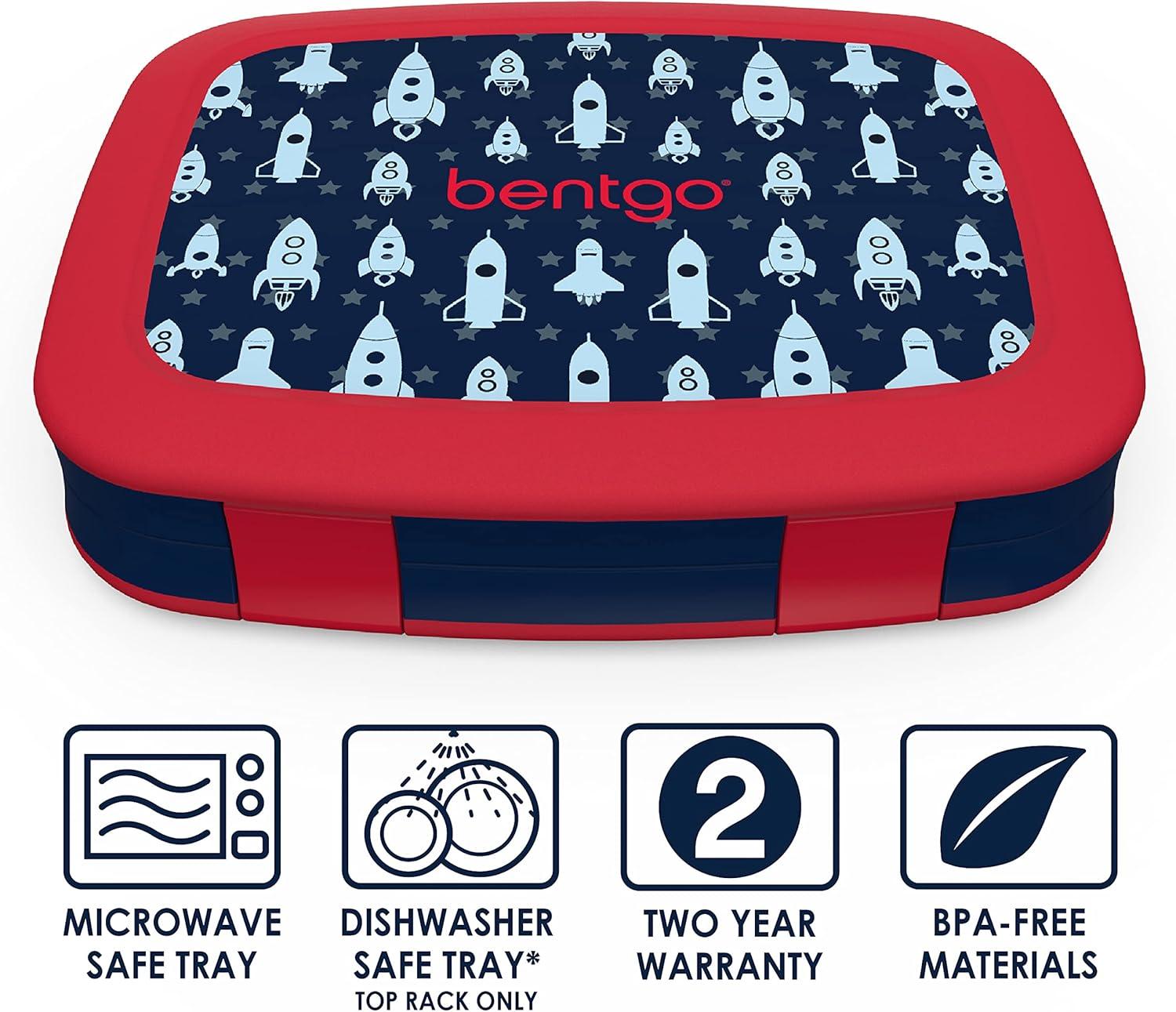 imageBentgo 2in1 Backpack ampamp Insulated Lunch Bag Set With Kids Prints Lunch Box and 4 Reusable Ice Packs Space Rockets