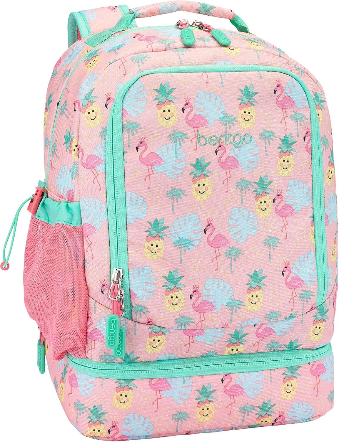 imageBentgo 2in1 Backpack ampamp Insulated Lunch Bag Set With Kids Prints Lunch Box and 4 Reusable Ice Packs Tropical