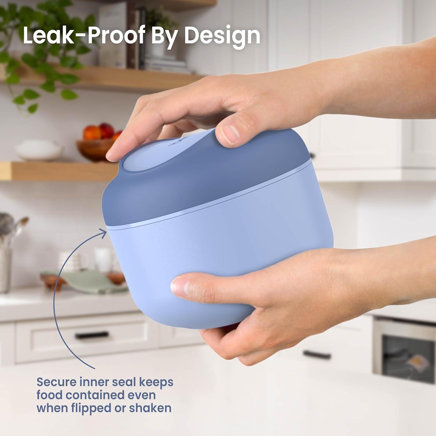 imageBentgo Bowl  Insulated LeakResistant Bowl with Snack Compartment Collapsible Utensils and Improved EasyGrip Design for OntheGo  Holds Soup Rice Cereal ampamp More  BPAFree 212 oz BlushSlate