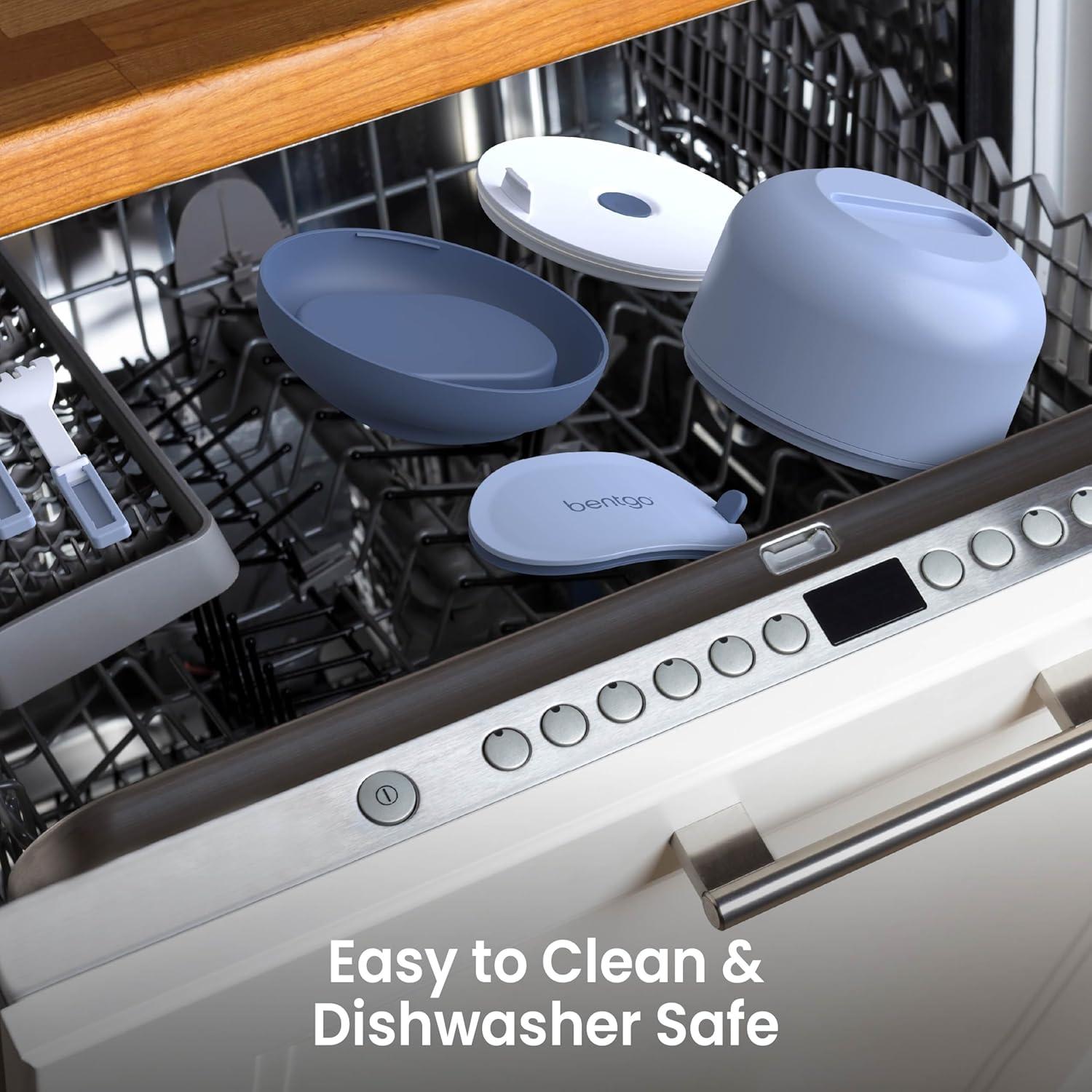 imageBentgo Bowl  Insulated LeakResistant Bowl with Snack Compartment Collapsible Utensils and Improved EasyGrip Design for OntheGo  Holds Soup Rice Cereal ampamp More  BPAFree 212 oz BlushSlate