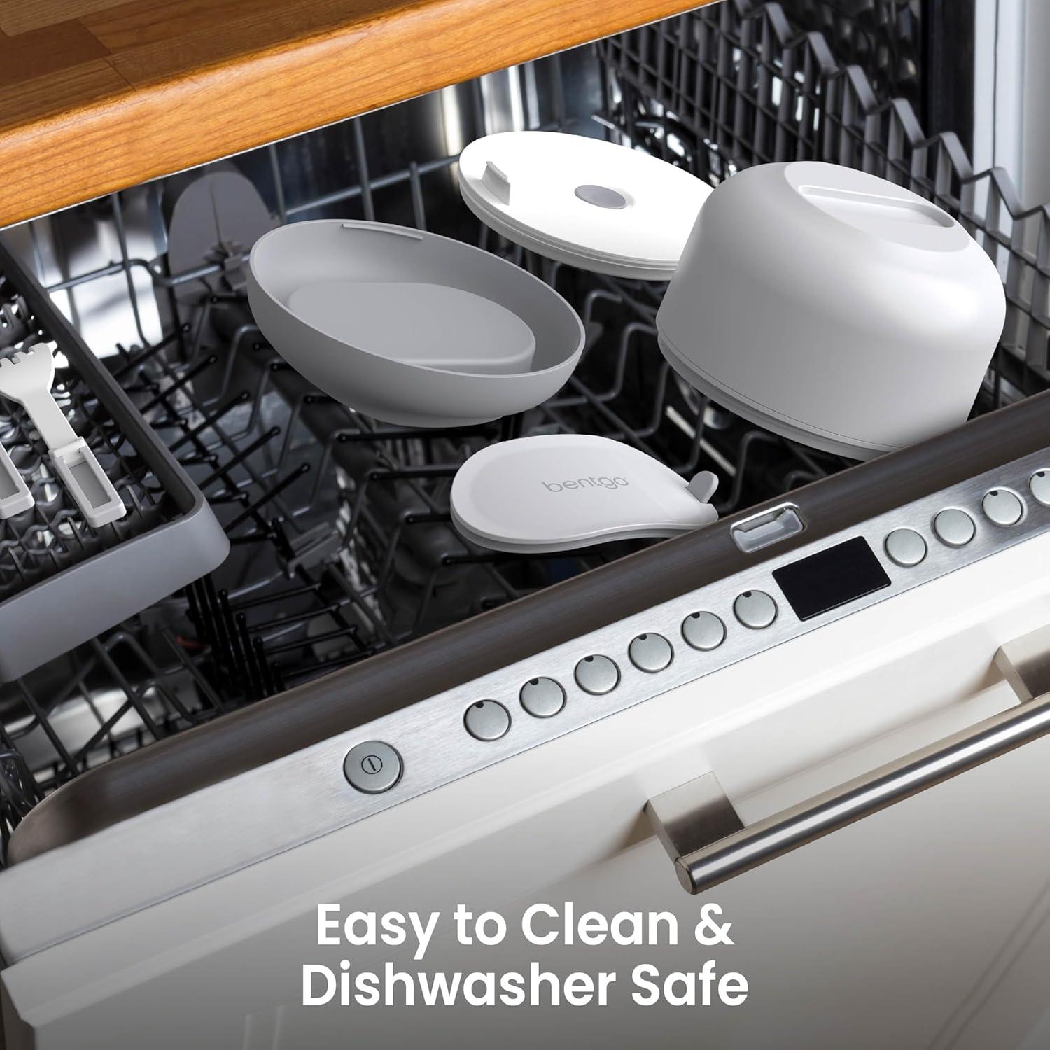 imageBentgo Bowl  Insulated LeakResistant Bowl with Snack Compartment Collapsible Utensils and Improved EasyGrip Design for OntheGo  Holds Soup Rice Cereal ampamp More  BPAFree 212 oz BlushGray