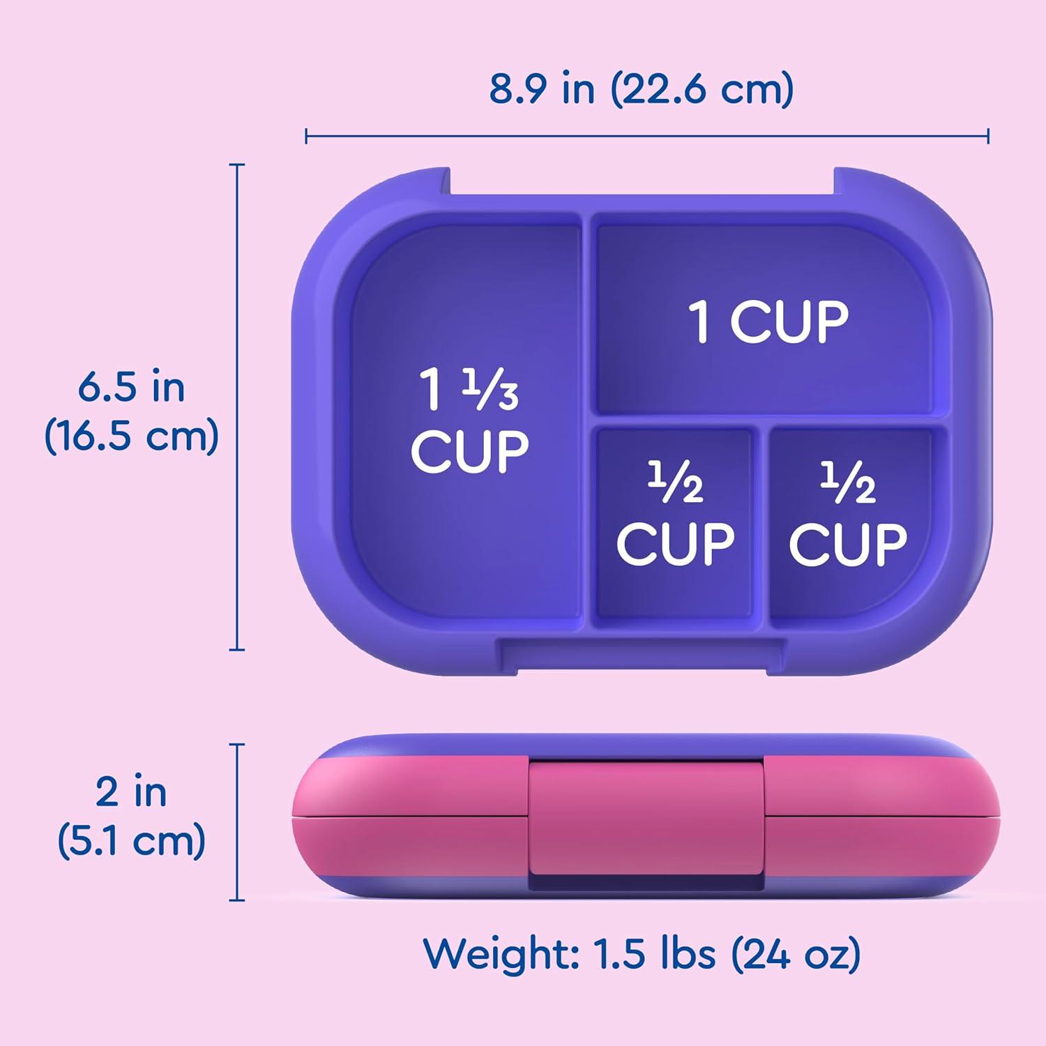 imageBentgo Chill Kids LeakProof Lunch Box  4Compartment Bento Box with BuiltIn Ice Pack 33 Cup Capacity PFAS ampamp BPAFree Microwave ampamp Dishwasher Safe Ideal Size for Ages 3 to 7 PurpleElectric Violet
