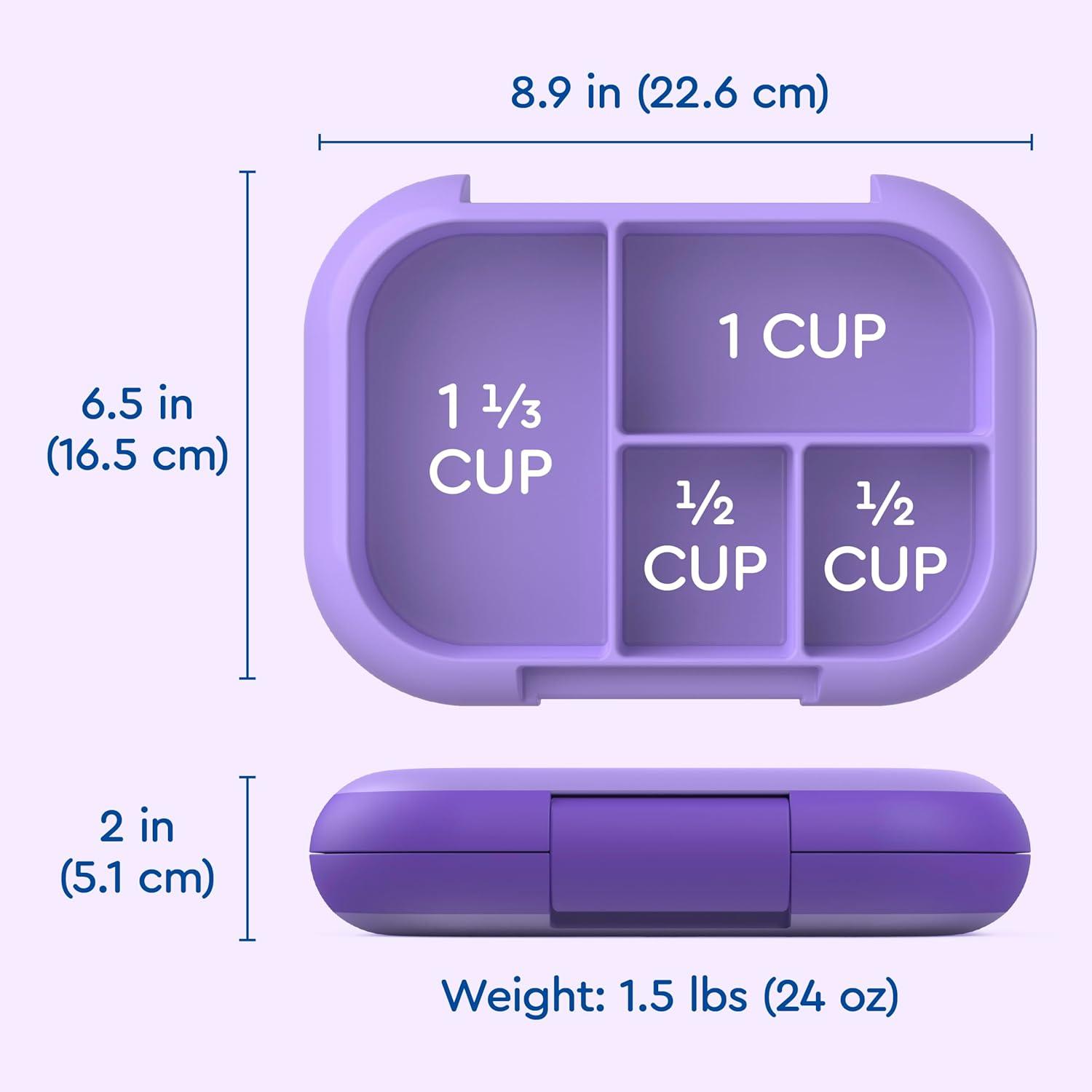 imageBentgo Chill Kids LeakProof Lunch Box  4Compartment Bento Box with BuiltIn Ice Pack 33 Cup Capacity PFAS ampamp BPAFree Microwave ampamp Dishwasher Safe Ideal Size for Ages 3 to 7 PurplePurple