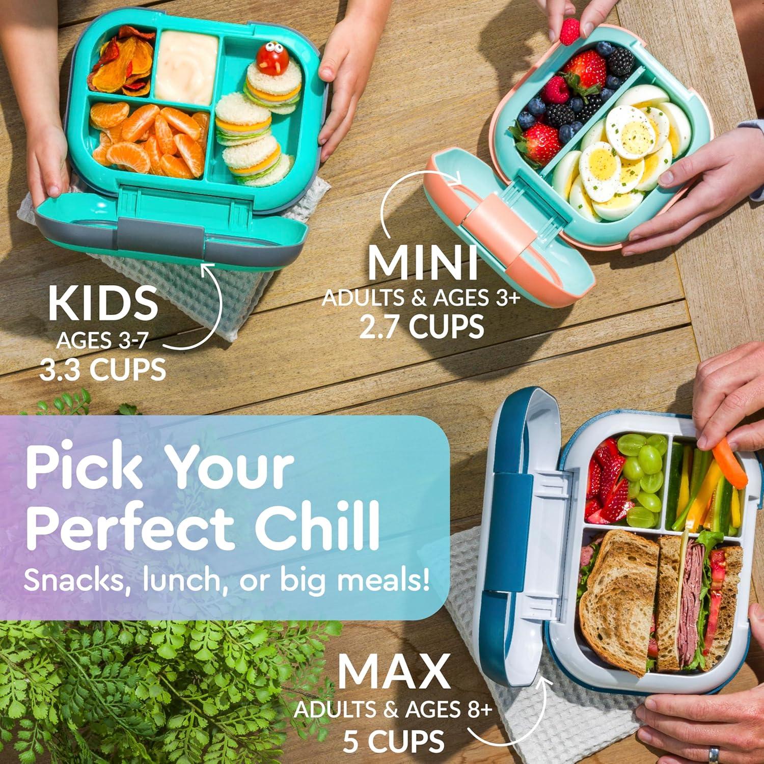 imageBentgo Chill Kids LeakProof Lunch Box  4Compartment Bento Box with BuiltIn Ice Pack 33 Cup Capacity PFAS ampamp BPAFree Microwave ampamp Dishwasher Safe Ideal Size for Ages 3 to 7 PurpleConfetti Edition  Vivid Orchid