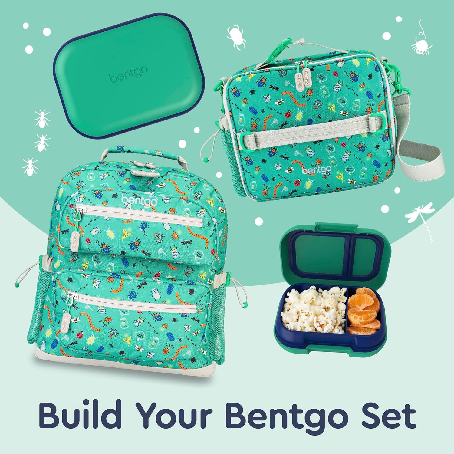 imageBentgo Chill Kids LeakProof Lunch Box  4Compartment Bento Box with BuiltIn Ice Pack 33 Cup Capacity PFAS ampamp BPAFree Microwave ampamp Dishwasher Safe Ideal Size for Ages 3 to 7 PurpleGreenNavy