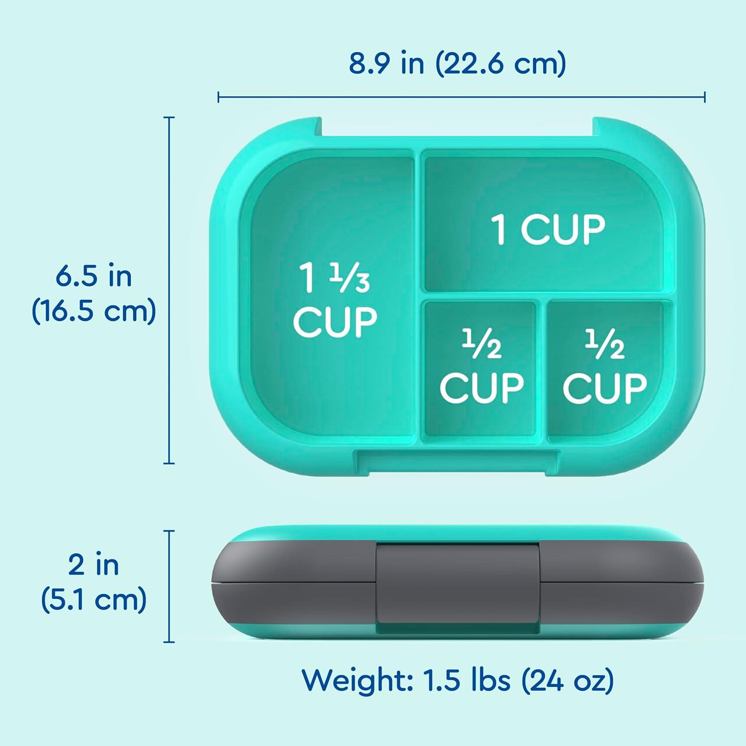 imageBentgo Chill Kids LeakProof Lunch Box  4Compartment Bento Box with BuiltIn Ice Pack 33 Cup Capacity PFAS ampamp BPAFree Microwave ampamp Dishwasher Safe Ideal Size for Ages 3 to 7 PurpleElectric Aqua