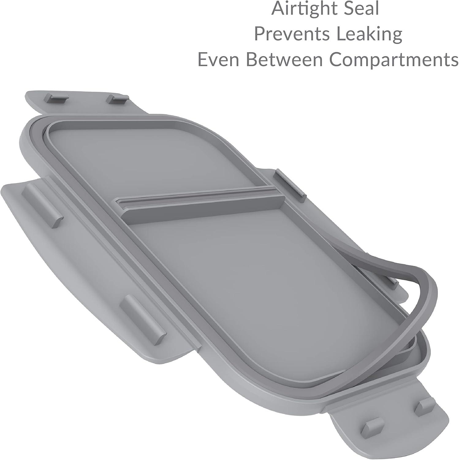 imageBentgo Glass Snack  LeakProof BentoStyle Snack Container with Airtight Lid and Divided 2Compartment Design  175 Cup Capacity for Meal Prepping and PortionControlled Snacking GreenGray