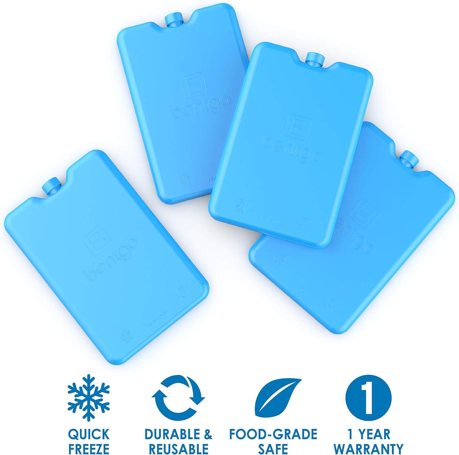 imageBentgo Ice Lunch Chillers  UltraThin Ice Packs Perfect for Everyday Use in Lunch Bags Lunch Boxes and Coolers  4 Pack BlueBlue
