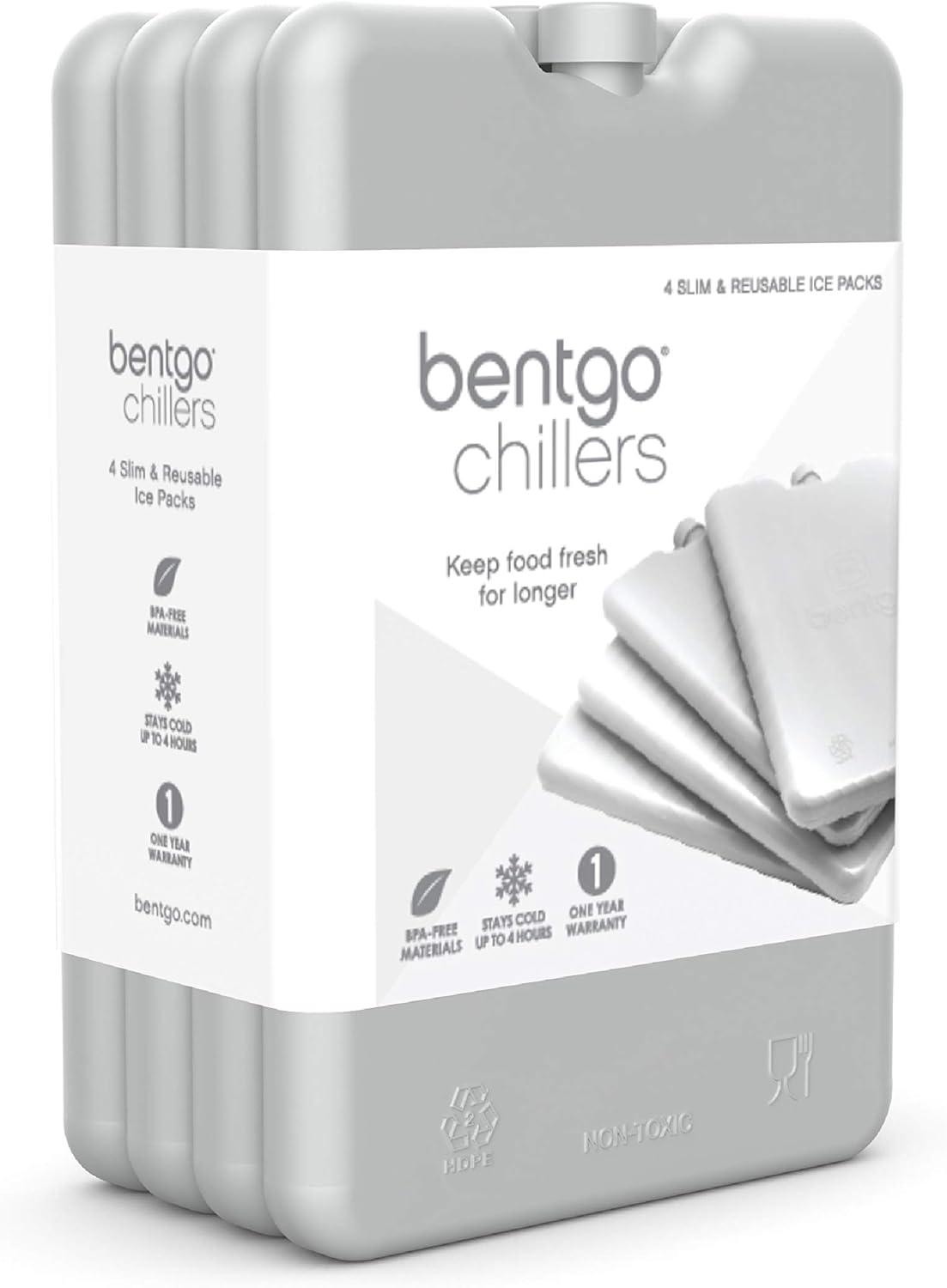 imageBentgo Ice Lunch Chillers  UltraThin Ice Packs Perfect for Everyday Use in Lunch Bags Lunch Boxes and Coolers  4 Pack BlueGray