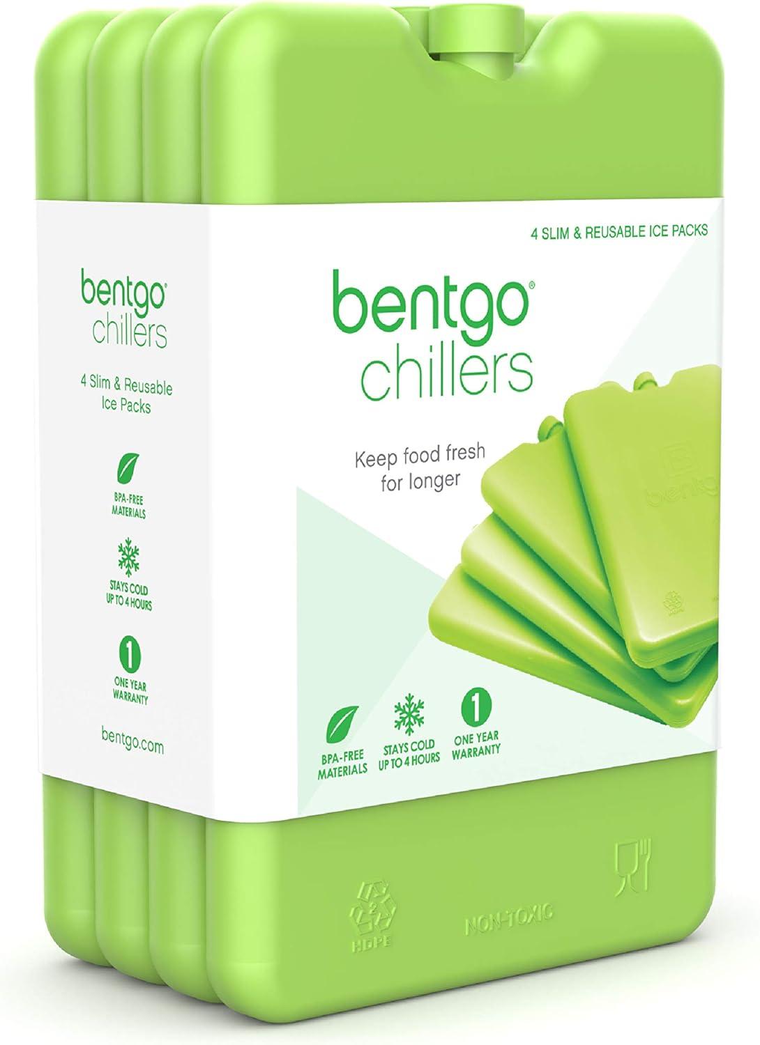 imageBentgo Ice Lunch Chillers  UltraThin Ice Packs Perfect for Everyday Use in Lunch Bags Lunch Boxes and Coolers  4 Pack BlueGreen