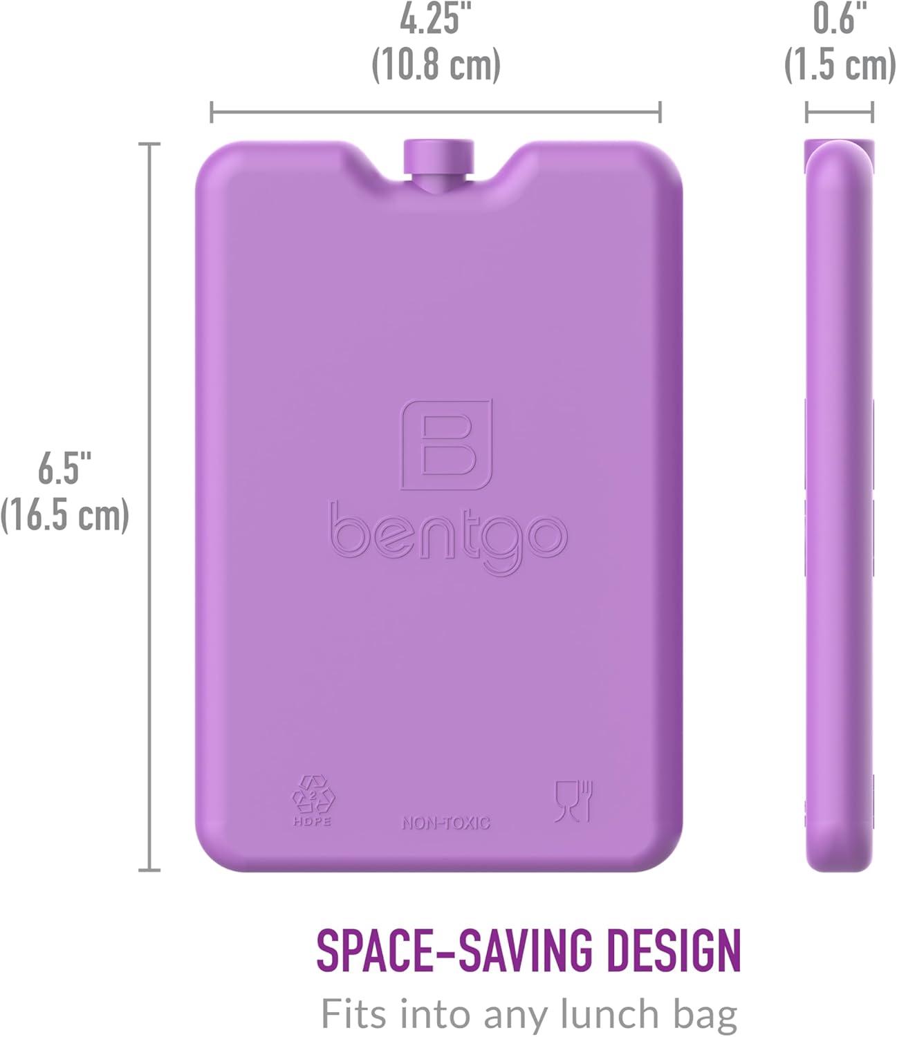imageBentgo Ice Lunch Chillers  UltraThin Ice Packs Perfect for Everyday Use in Lunch Bags Lunch Boxes and Coolers  4 Pack BluePurple