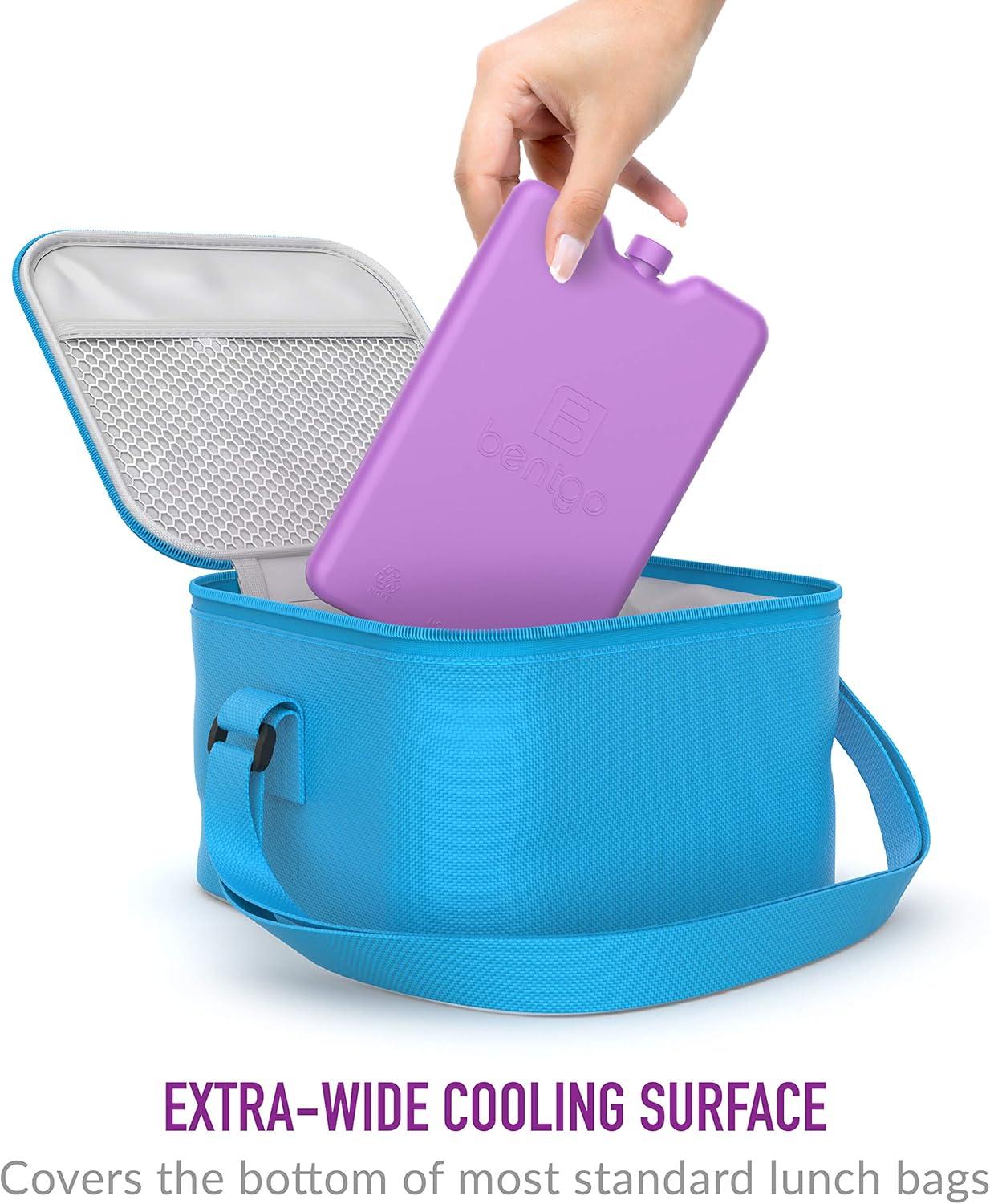 imageBentgo Ice Lunch Chillers  UltraThin Ice Packs Perfect for Everyday Use in Lunch Bags Lunch Boxes and Coolers  4 Pack BluePurple