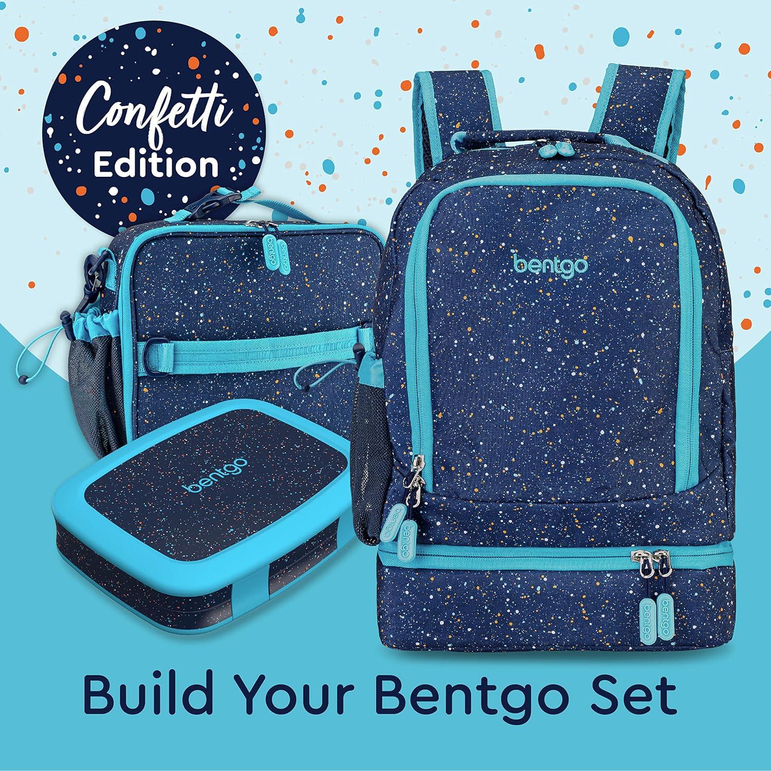 imageBentgo Kids 2in1 Backpack ampamp Insulated Lunch Bag  Durable 16 Backpack ampamp Lunch Container in Unique Prints for School ampamp Travel  Water Resistant Padded ampamp Large Compartments FairiesConfetti Edition  Abyss Blue
