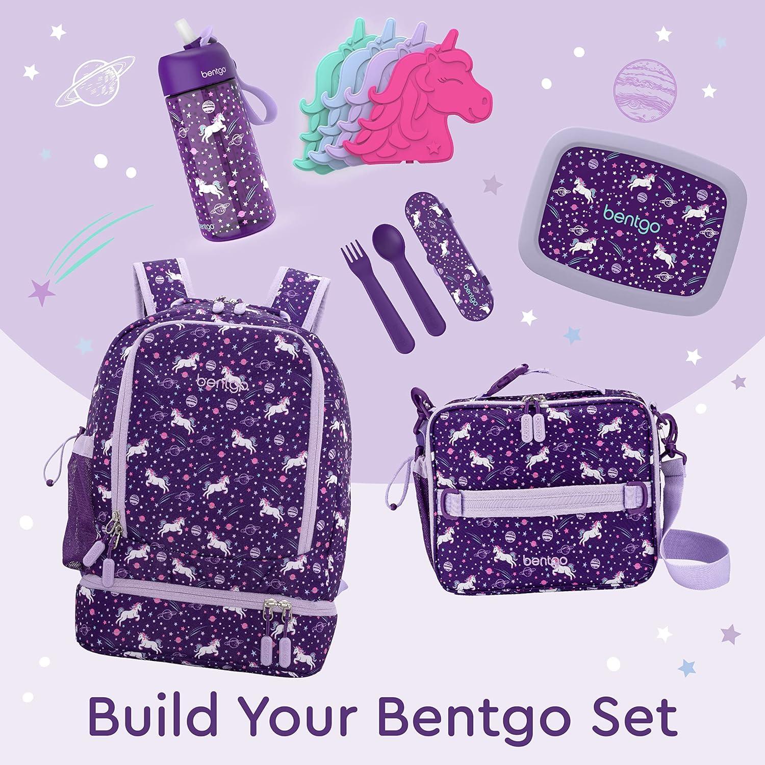 imageBentgo Kids 2in1 Backpack ampamp Insulated Lunch Bag  Durable 16 Backpack ampamp Lunch Container in Unique Prints for School ampamp Travel  Water Resistant Padded ampamp Large Compartments FairiesUnicorn