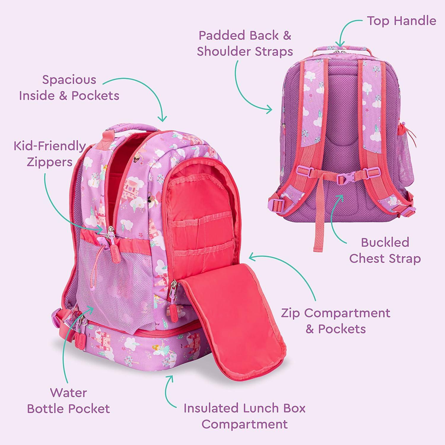 imageBentgo Kids 2in1 Backpack ampamp Insulated Lunch Bag  Durable 16 Backpack ampamp Lunch Container in Unique Prints for School ampamp Travel  Water Resistant Padded ampamp Large Compartments FairiesFairies