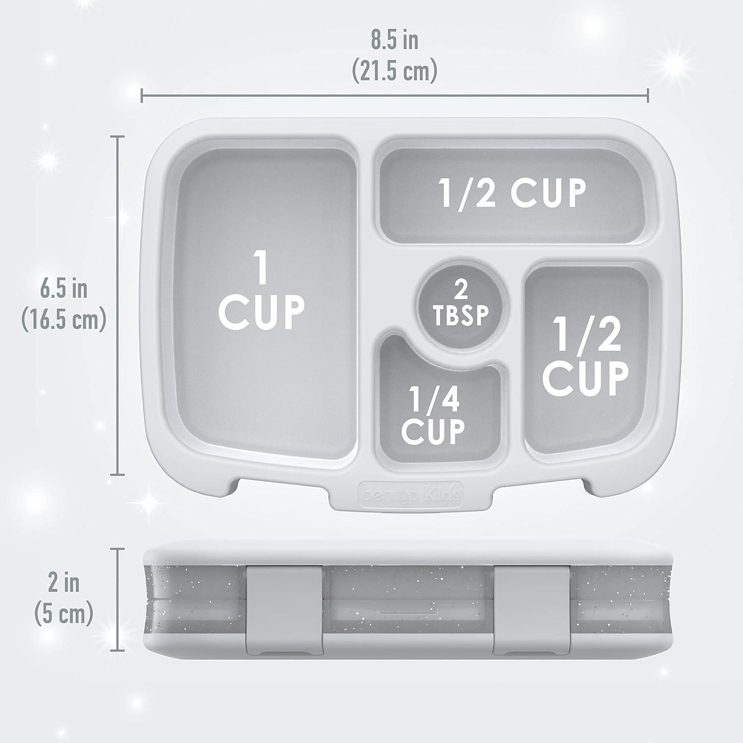 imageBentgo Kids 5Compartment Lunch Box  Confetti Design for School Ideal for Ages 37 LeakProof DropProof Dishwasher Safe ampamp Made with PFAS ampamp BPAFree Materials Confetti Edition  Abyss BlueGlitter Edition  Silver