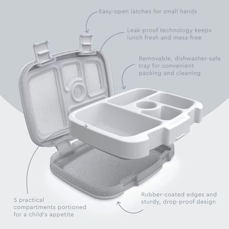 imageBentgo Kids 5Compartment Lunch Box  Confetti Design for School Ideal for Ages 37 LeakProof DropProof Dishwasher Safe ampamp Made with PFAS ampamp BPAFree Materials Confetti Edition  Abyss BlueGlitter Edition  Silver