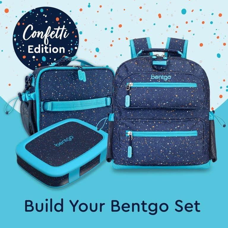 imageBentgo Kids 5Compartment Lunch Box  Confetti Design for School Ideal for Ages 37 LeakProof DropProof Dishwasher Safe ampamp Made with PFAS ampamp BPAFree Materials Confetti Edition  Abyss BlueConfetti Edition  Abyss Blue