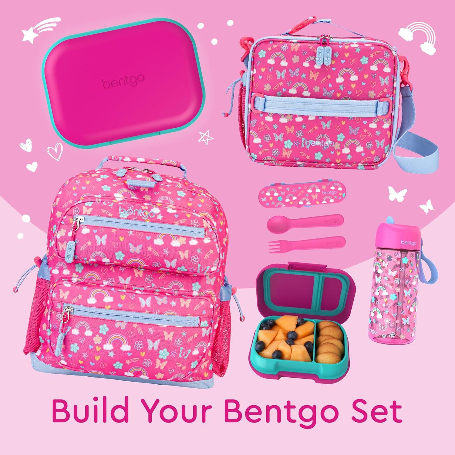 imageBentgo Kids Snack  2 Compartment LeakProof Bento Box Container for Snacks and Small Meals EasyOpen Latch Dishwasher Safe BPAFree for School Daycare ampamp Sports  Ideal for Ages 3 AquaFuchsiaTeal