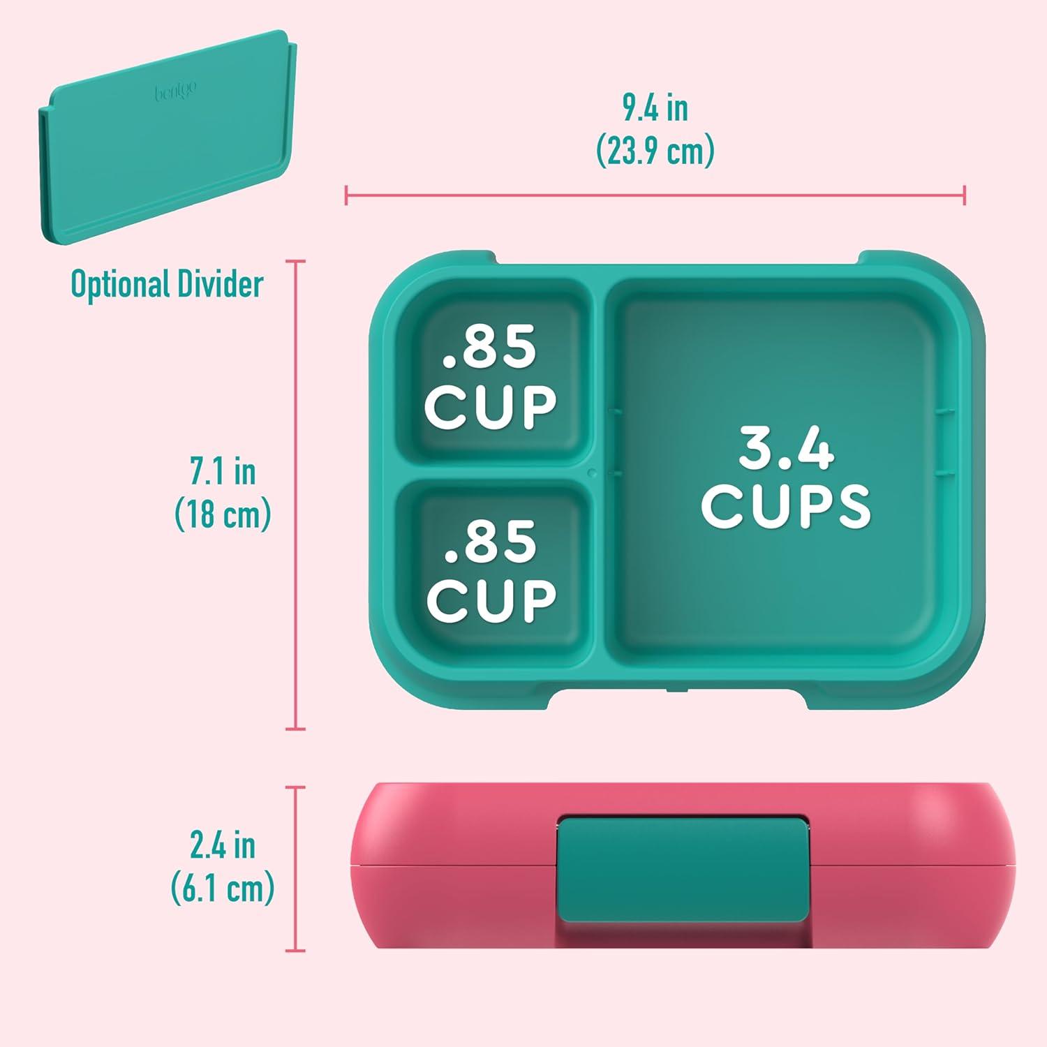 imageBentgo Pop  LeakProof Lunch Box ampamp Removable Divider for Ages 8 ampamp Teens  Lunch Container Holds 5 Cups of Food 34 Compartments MicrowaveDishwasher Safe 2 Year Warranty PeriwinklePinkBright CoralTeal