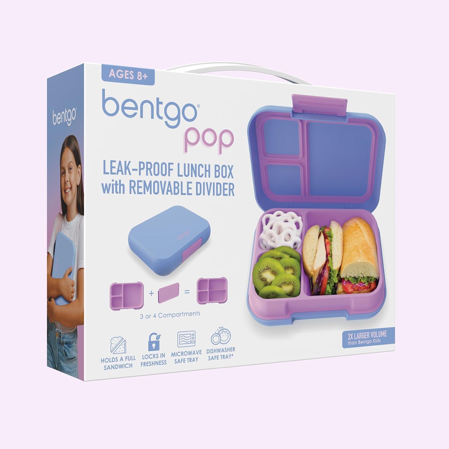 imageBentgo Pop  LeakProof Lunch Box ampamp Removable Divider for Ages 8 ampamp Teens  Lunch Container Holds 5 Cups of Food 34 Compartments MicrowaveDishwasher Safe 2 Year Warranty PeriwinklePinkPeriwinklePink