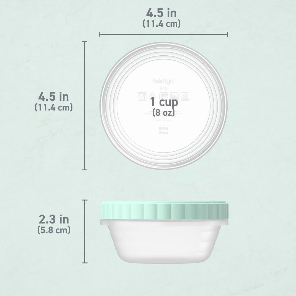 imageBentgo Prep  20 Piece 8 fl oz LeakProof Deli Containers with Lids Food Storage for Meal Prep TwistTop Reusable PFAS ampamp BPAFree Stackable Microwave Freezer ampamp Dishwasher Safe Honeydew8 oz Honeydew