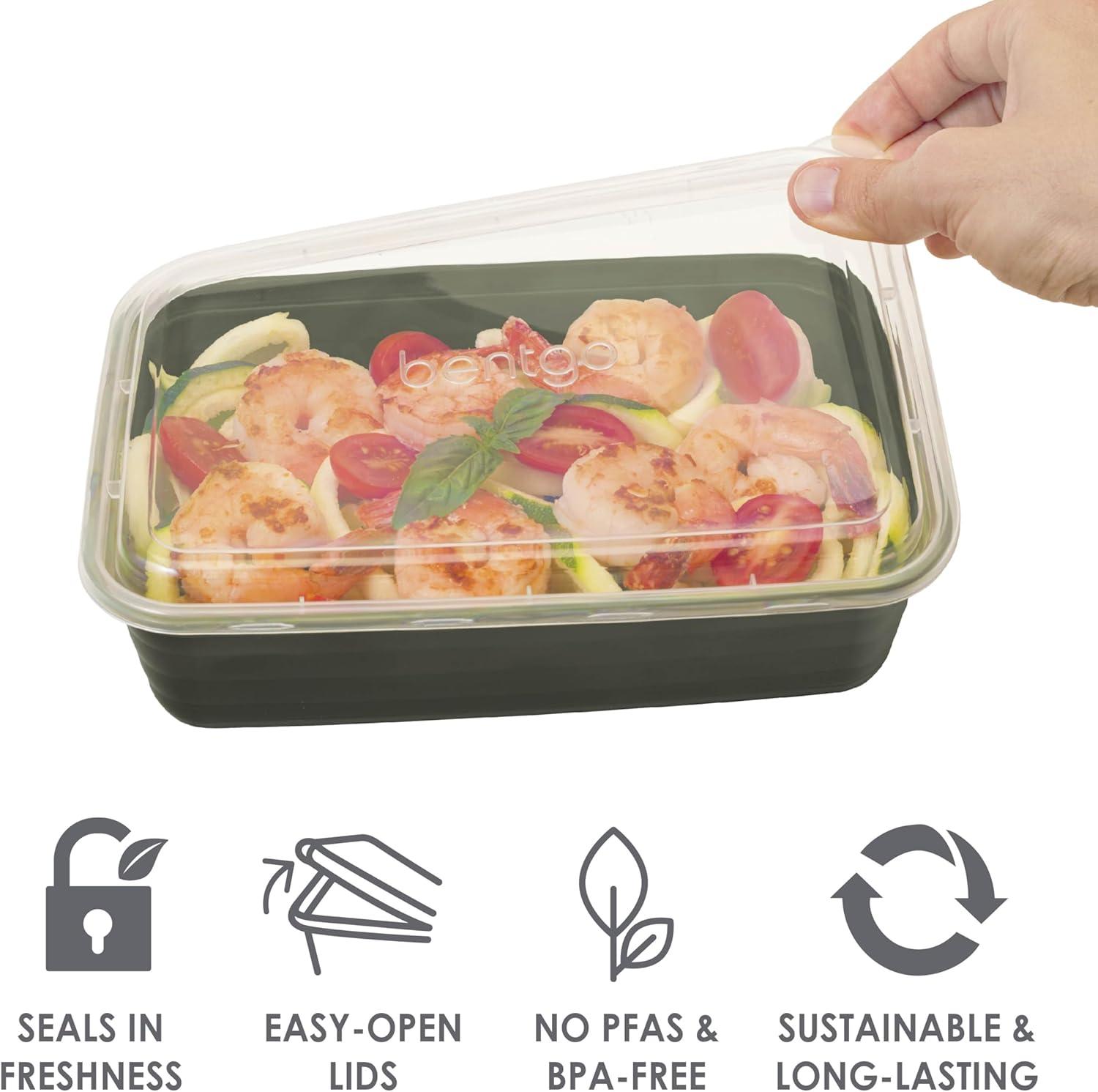 imageBentgo Prep 60Piece Meal Prep Kit  Reusable PFAS ampamp BPAFree Food Containers 1Compartment 2Compartment ampamp 3Compartments  Microwave Freezer ampamp Dishwasher Safe Gleam MetallicsRich Shades