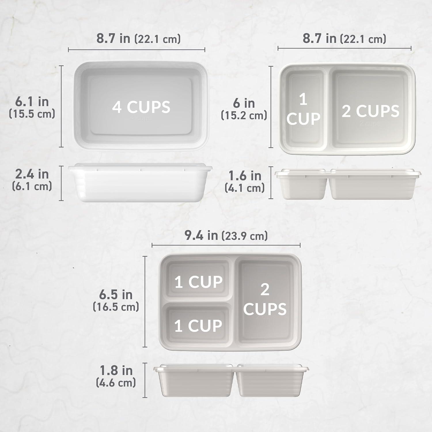 imageBentgo Prep 60Piece Meal Prep Kit  Reusable PFAS ampamp BPAFree Food Containers 1Compartment 2Compartment ampamp 3Compartments  Microwave Freezer ampamp Dishwasher Safe Gleam MetallicsWhite Stone