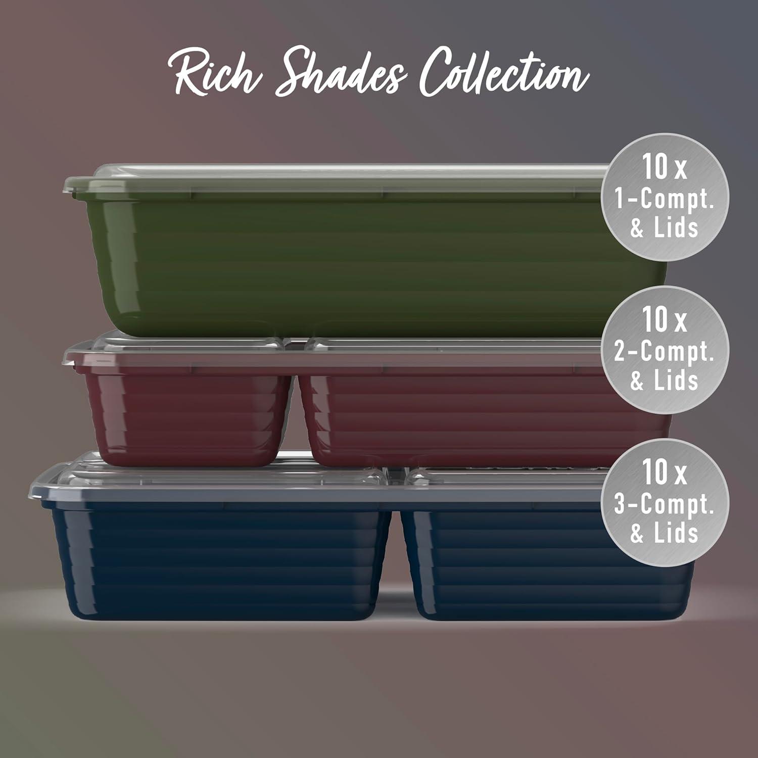 imageBentgo Prep 60Piece Meal Prep Kit  Reusable PFAS ampamp BPAFree Food Containers 1Compartment 2Compartment ampamp 3Compartments  Microwave Freezer ampamp Dishwasher Safe Gleam MetallicsRich Shades