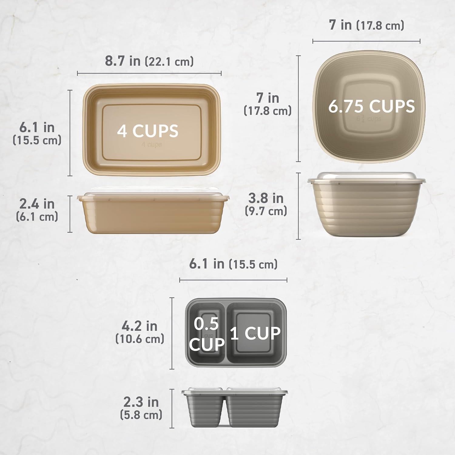 imageBentgo Prep 60Piece Variety Meal Prep Kit  Reusable PFAS ampamp BPAFree Food Containers 1Compartment Trays Prep Bowls ampamp Snack Boxes  Microwave Freezer ampamp Dishwasher Safe Rich ShadesGleam Metallics