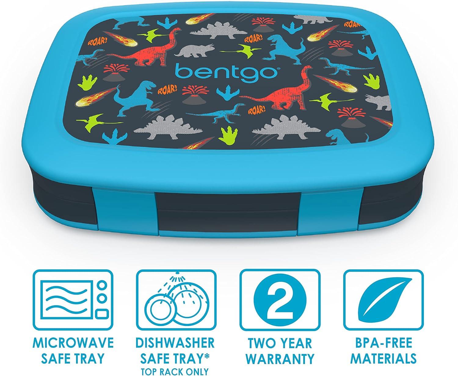 imageBentgo Prints Insulated Lunch Bag Set With Kids BentoStyle Lunch Box Dinosaur