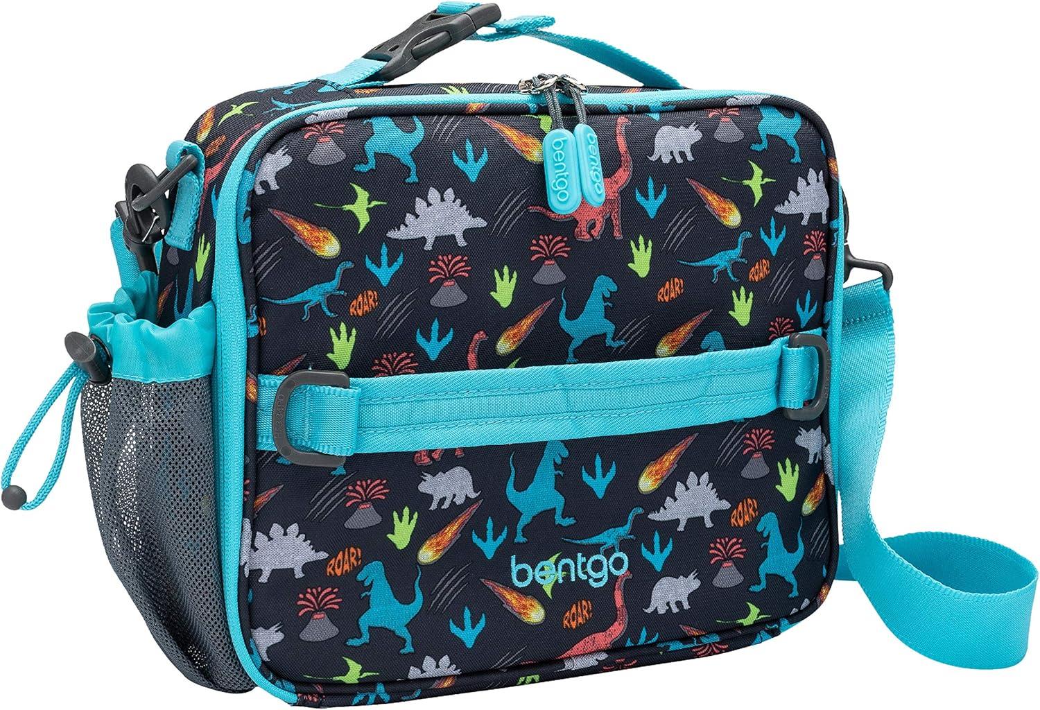 imageBentgo Prints Insulated Lunch Bag Set With Kids BentoStyle Lunch Box Dinosaur
